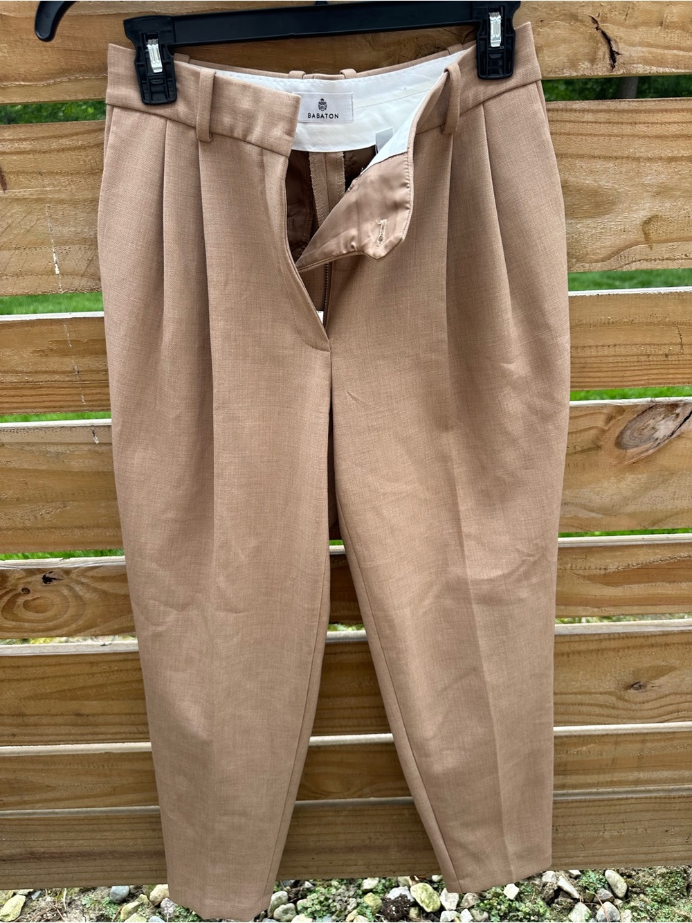 Babaton Men's Pleated Chinos in Light Tan